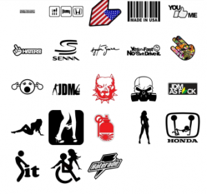 black white simple stickers