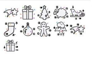 Christmas Vte Stickers Telegram Black White