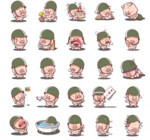 Pig Soldier stickers telegram