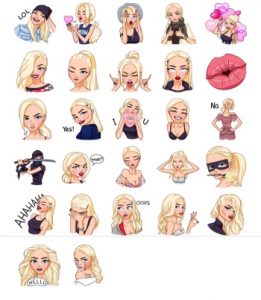 Girl Friends Beautiful Miss Alena In Love Telegram Stickers
